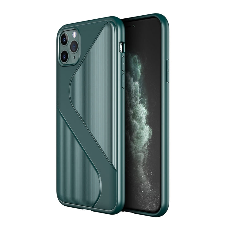For iPhone 11 Pro S-Shaped Soft TPU Protective Cover Case(Green)