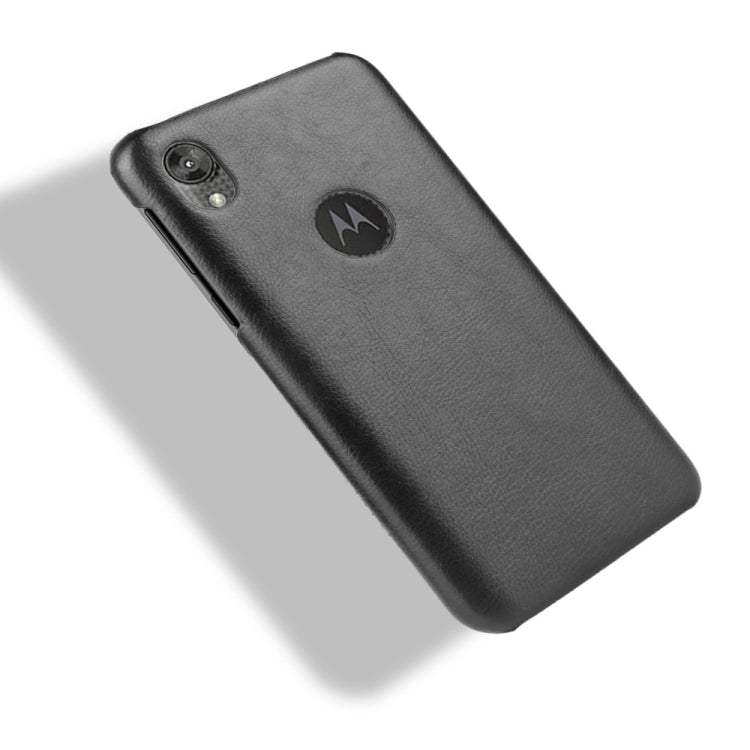 For Motorola Moto E6 Shockproof Litchi Texture PC + PU Case