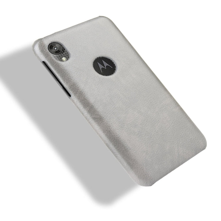 For Motorola Moto E6 Shockproof Litchi Texture PC + PU Case