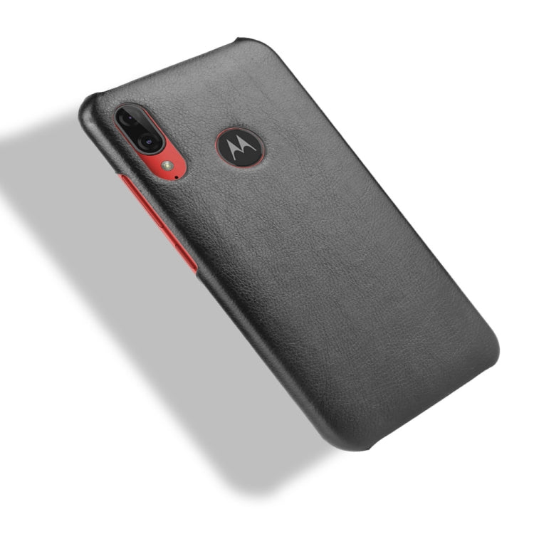 For Motorola Moto E6 Plus Shockproof Litchi Texture PC + PU Case