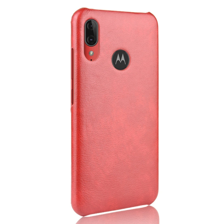 For Motorola Moto E6 Plus Shockproof Litchi Texture PC + PU Case