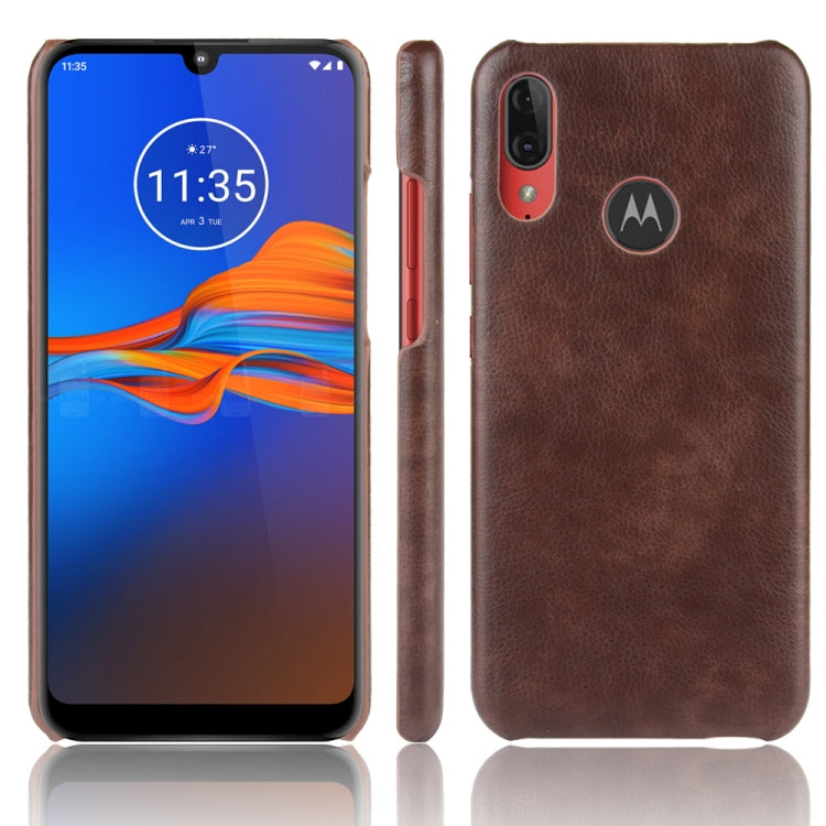 For Motorola Moto E6 Plus Shockproof Litchi Texture PC + PU Case