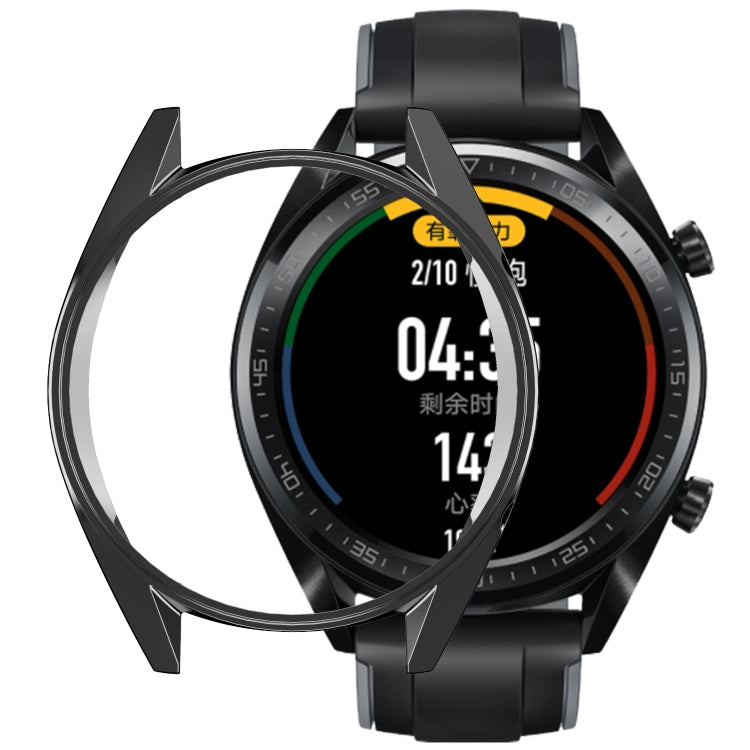 For HUAWEI Watch GT Classic / GT Active / GT Sport 46mm ENKAY Hat-prince 2 in 1 Full Coverage Electroplate TPU Case + 0.2mm 9H 2.15D Curved Edge Tempered Glass Film(Black)