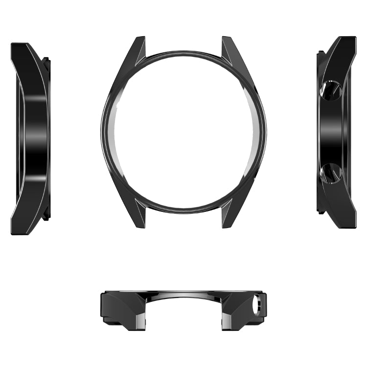 For HUAWEI Watch GT Classic / GT Active / GT Sport 46mm ENKAY Hat-prince 2 in 1 Full Coverage Electroplate TPU Case + 0.2mm 9H 2.15D Curved Edge Tempered Glass Film(Black)