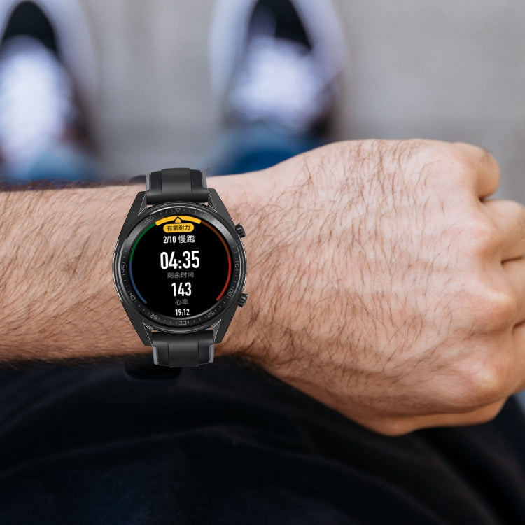 For HUAWEI Watch GT Classic / GT Active / GT Sport 46mm ENKAY Hat-prince 2 in 1 Full Coverage Electroplate TPU Case + 0.2mm 9H 2.15D Curved Edge Tempered Glass Film(Black)