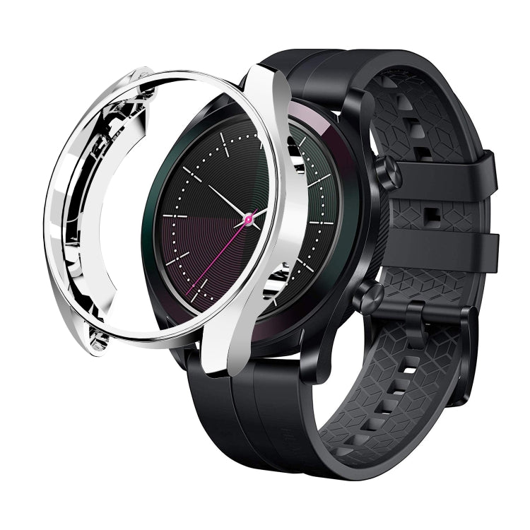 For HUAWEI Watch GT Elegant 42mm ENKAY Hat-prince 2 in 1 Full Coverage Electroplate TPU Case + 0.2mm 9H 2.15D Curved Edge Tempered Glass Film(Silver)