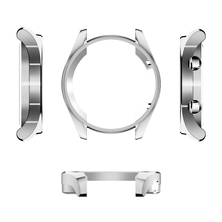For HUAWEI Watch GT Elegant 42mm ENKAY Hat-prince 2 in 1 Full Coverage Electroplate TPU Case + 0.2mm 9H 2.15D Curved Edge Tempered Glass Film(Silver)