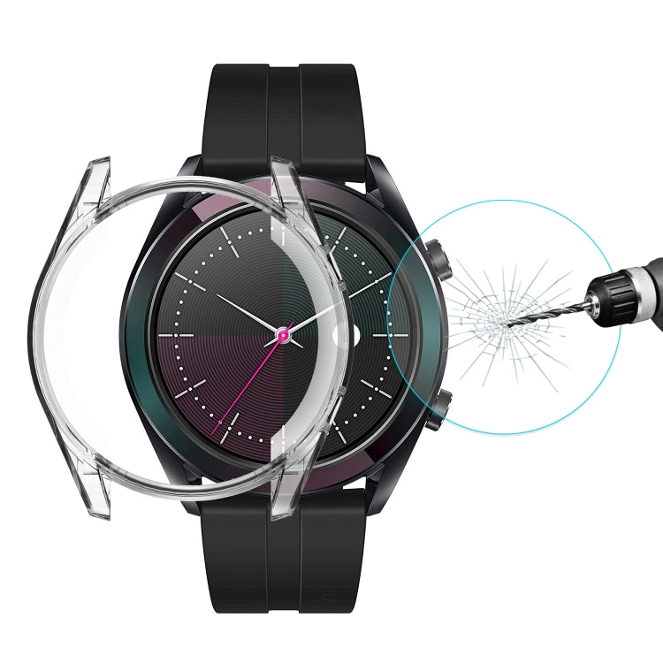For HUAWEI Watch Elegant 42mm ENKAY Hat-prince 2 in 1 Full Coverage Transparent TPU Case + 0.2mm 9H 2.15D Curved Edge Tempered Glass Film