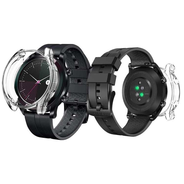 For HUAWEI Watch Elegant 42mm ENKAY Hat-prince 2 in 1 Full Coverage Transparent TPU Case + 0.2mm 9H 2.15D Curved Edge Tempered Glass Film