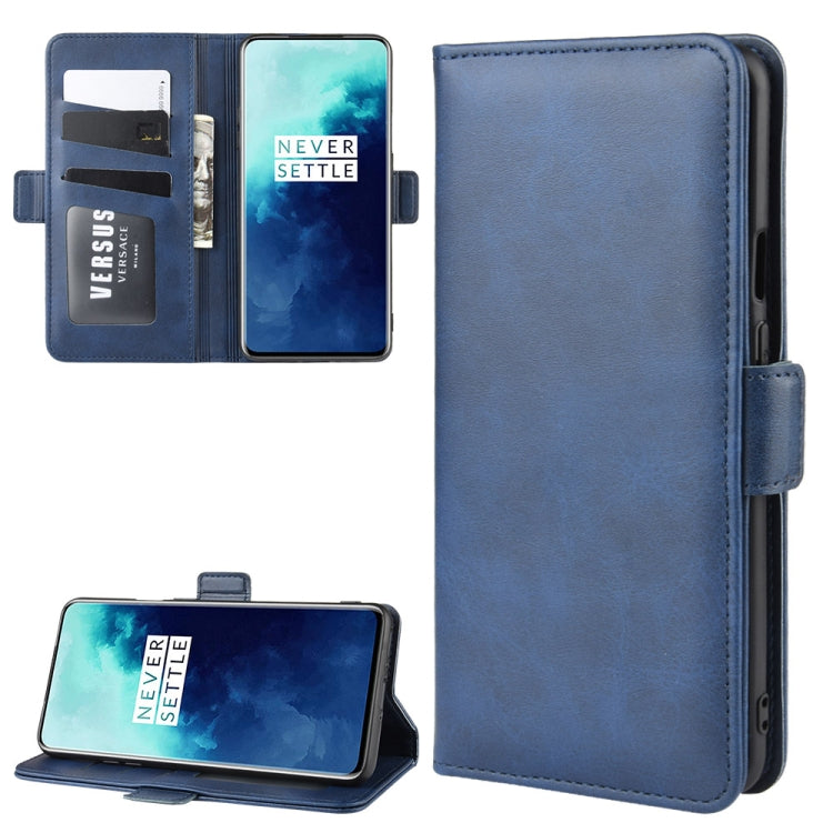 For One Plus 7T  Double Buckle Crazy Horse Business Mobile Phone Holster with Card Wallet Bracket Function