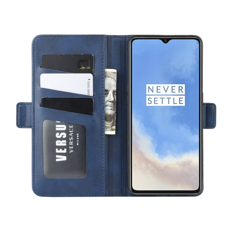 For One Plus 7T  Double Buckle Crazy Horse Business Mobile Phone Holster with Card Wallet Bracket Function