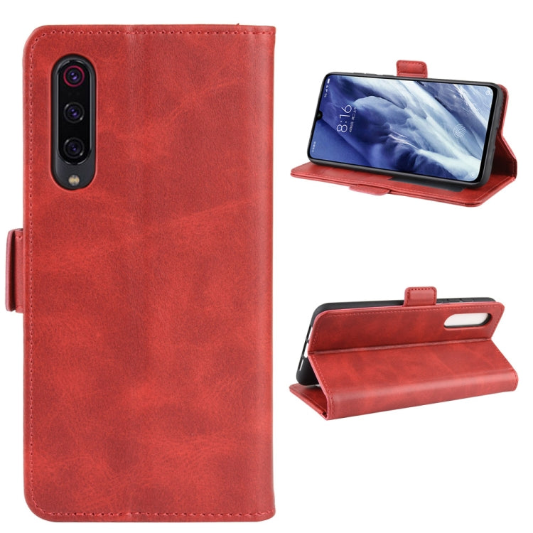 For Xiaomi 9 Pro/Xiaomi 9 Pro 5G Double Buckle Crazy Horse Business Mobile Phone Holster with Card Wallet Bracket Function