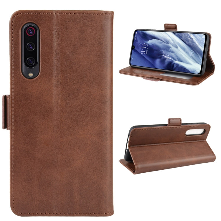 For Xiaomi 9 Pro/Xiaomi 9 Pro 5G Double Buckle Crazy Horse Business Mobile Phone Holster with Card Wallet Bracket Function