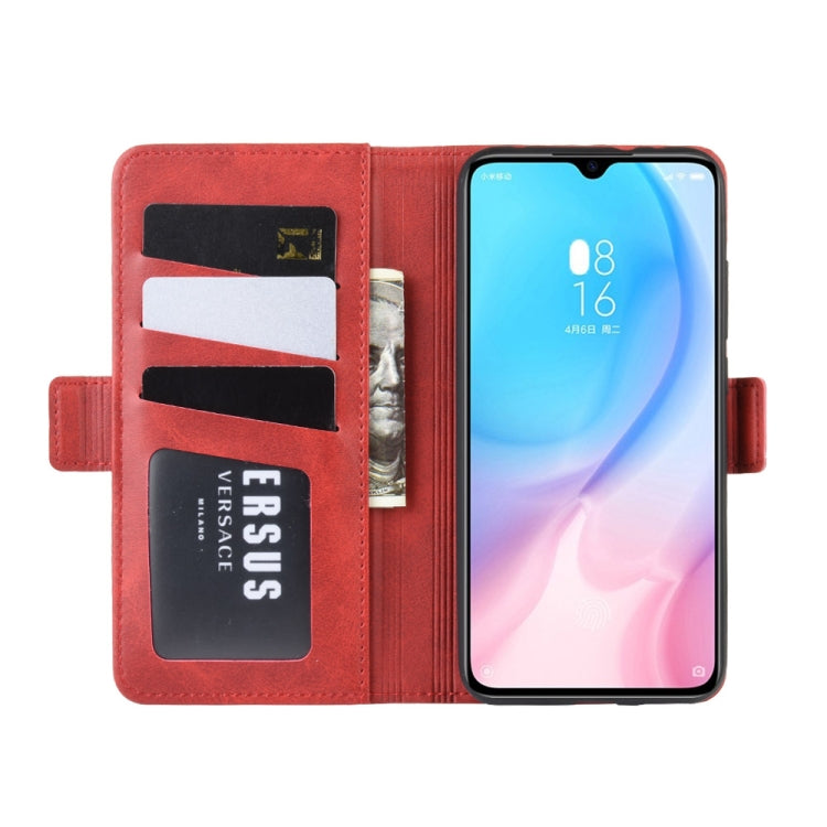 For Xiaomi CC9 Double Buckle Crazy Horse Business Mobile Phone Holster with Card Wallet Bracket Function