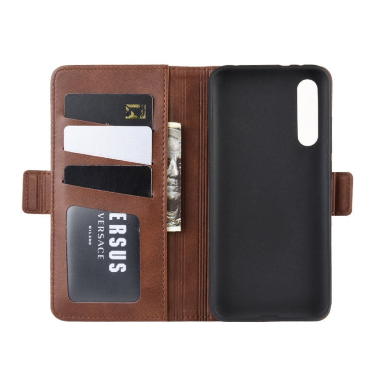 For Xiaomi CC9 Double Buckle Crazy Horse Business Mobile Phone Holster with Card Wallet Bracket Function