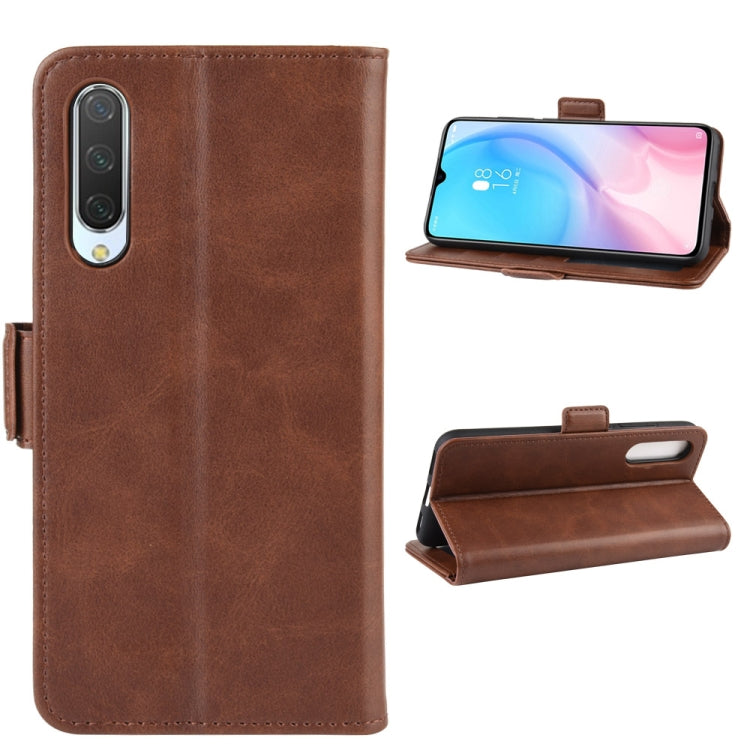 For Xiaomi CC9 Double Buckle Crazy Horse Business Mobile Phone Holster with Card Wallet Bracket Function