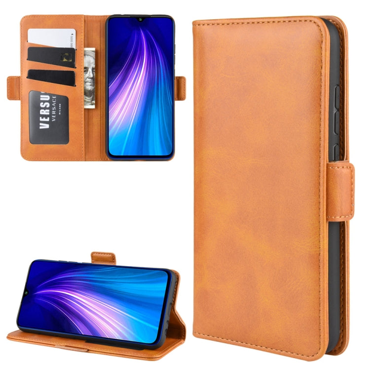 For Xiaomi Redmi Note 8 Double Buckle Crazy Horse Business Mobile Phone Holster with Card Wallet Bracket Function