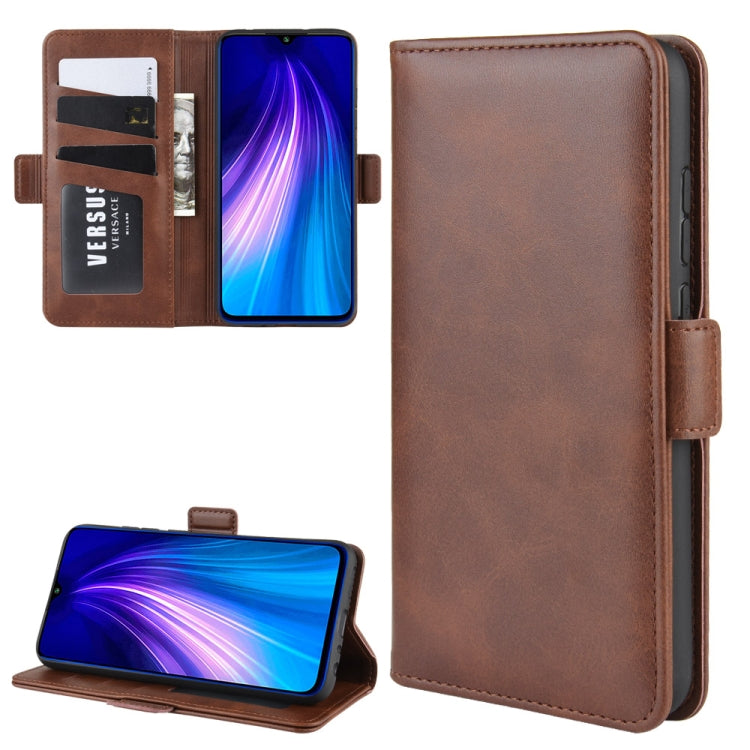 For Xiaomi Redmi Note 8 Double Buckle Crazy Horse Business Mobile Phone Holster with Card Wallet Bracket Function