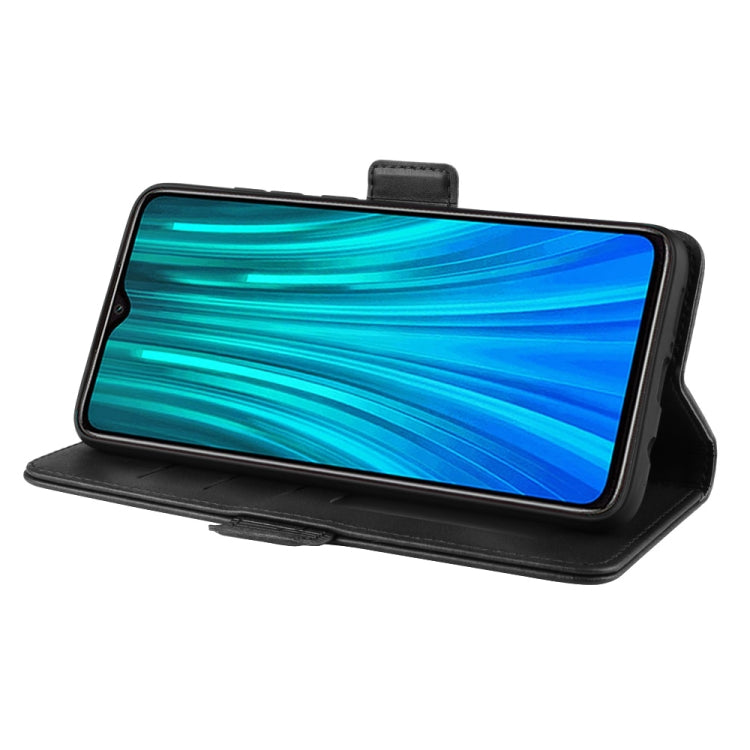 For Xiaomi Redmi Note 8 Pro Double Buckle Crazy Horse Business Mobile Phone Holster with Card Wallet Bracket Function