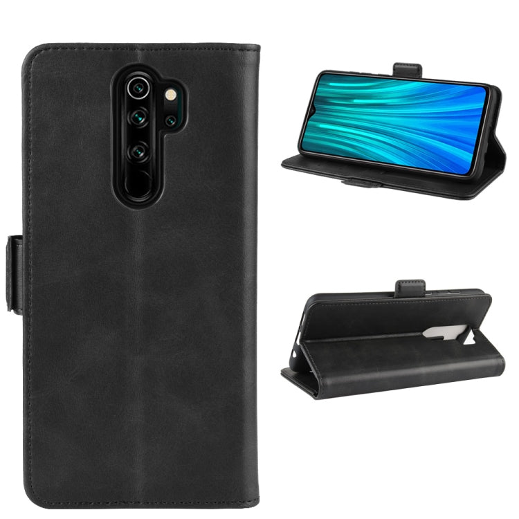 For Xiaomi Redmi Note 8 Pro Double Buckle Crazy Horse Business Mobile Phone Holster with Card Wallet Bracket Function