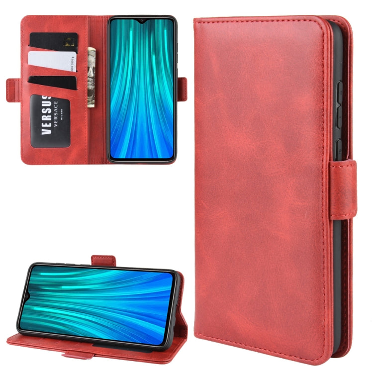 For Xiaomi Redmi Note 8 Pro Double Buckle Crazy Horse Business Mobile Phone Holster with Card Wallet Bracket Function