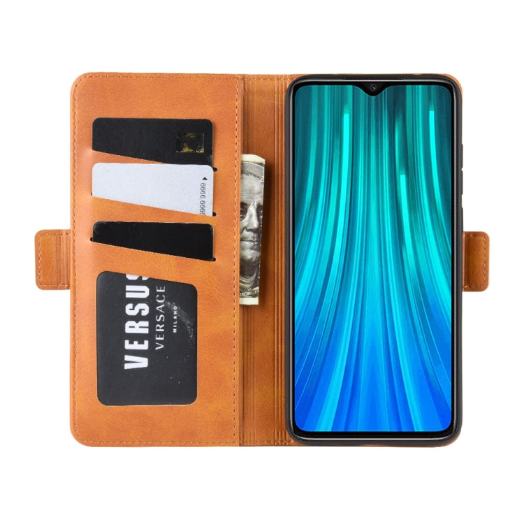 For Xiaomi Redmi Note 8 Pro Double Buckle Crazy Horse Business Mobile Phone Holster with Card Wallet Bracket Function