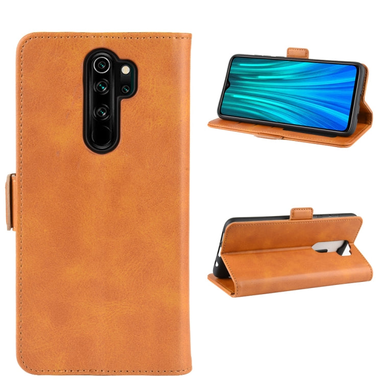For Xiaomi Redmi Note 8 Pro Double Buckle Crazy Horse Business Mobile Phone Holster with Card Wallet Bracket Function