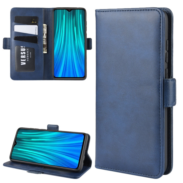 For Xiaomi Redmi Note 8 Pro Double Buckle Crazy Horse Business Mobile Phone Holster with Card Wallet Bracket Function