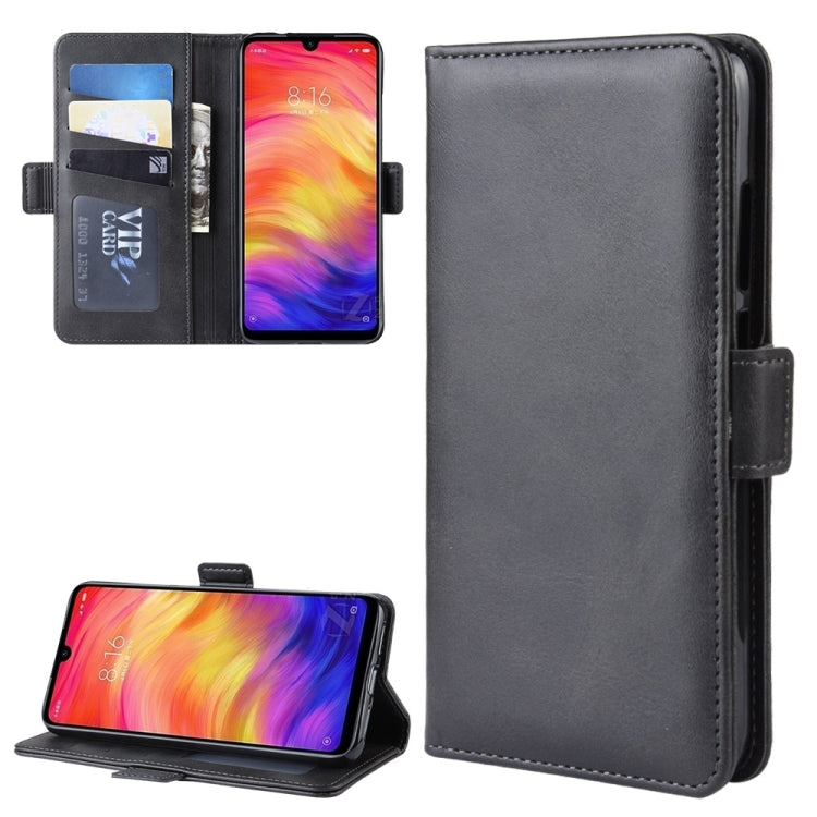 For Xiaomi Redmi Note 7/ Redmi Note 7 Pro Double Buckle Crazy Horse Business Mobile Phone Holster with Card Wallet Bracket Function