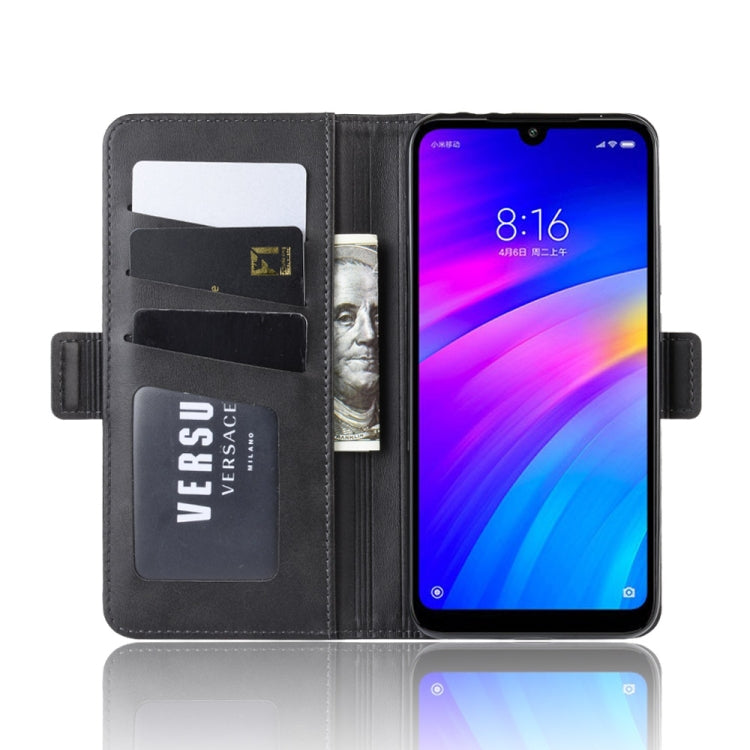 For Xiaomi Redmi 7/Redmi Y3 Double Buckle Crazy Horse Business Mobile Phone Holster with Card Wallet Bracket Function