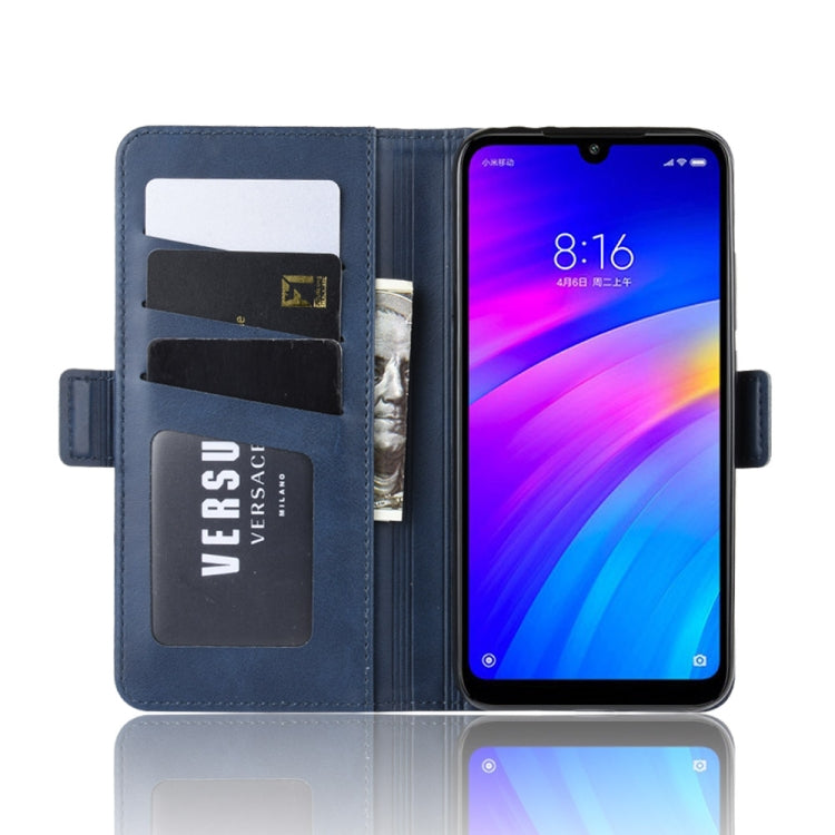 For Xiaomi Redmi 7/Redmi Y3 Double Buckle Crazy Horse Business Mobile Phone Holster with Card Wallet Bracket Function