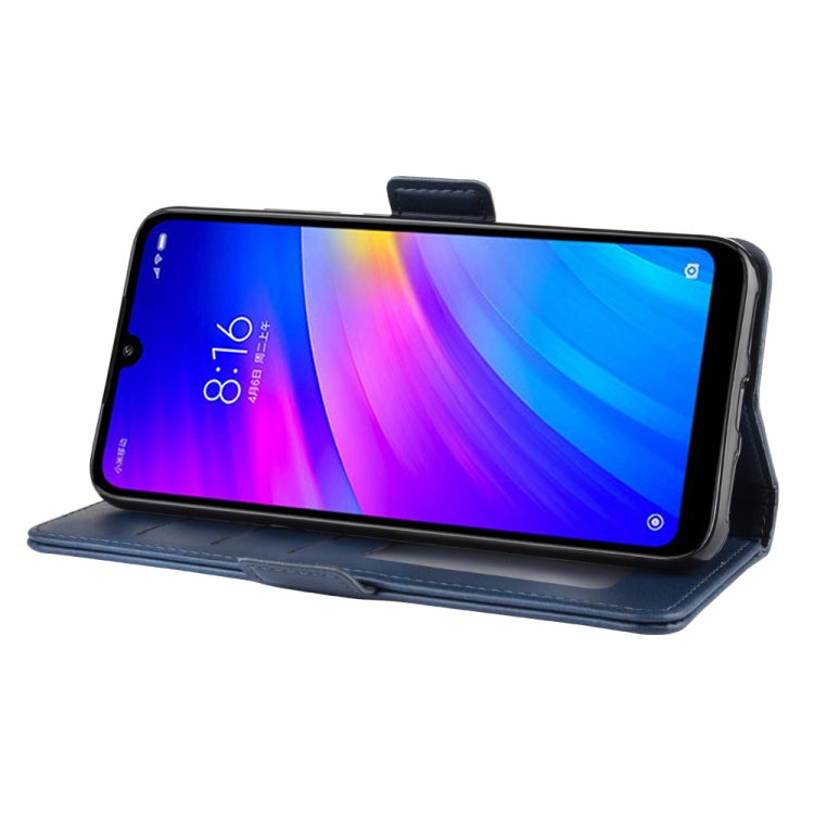 For Xiaomi Redmi 7/Redmi Y3 Double Buckle Crazy Horse Business Mobile Phone Holster with Card Wallet Bracket Function