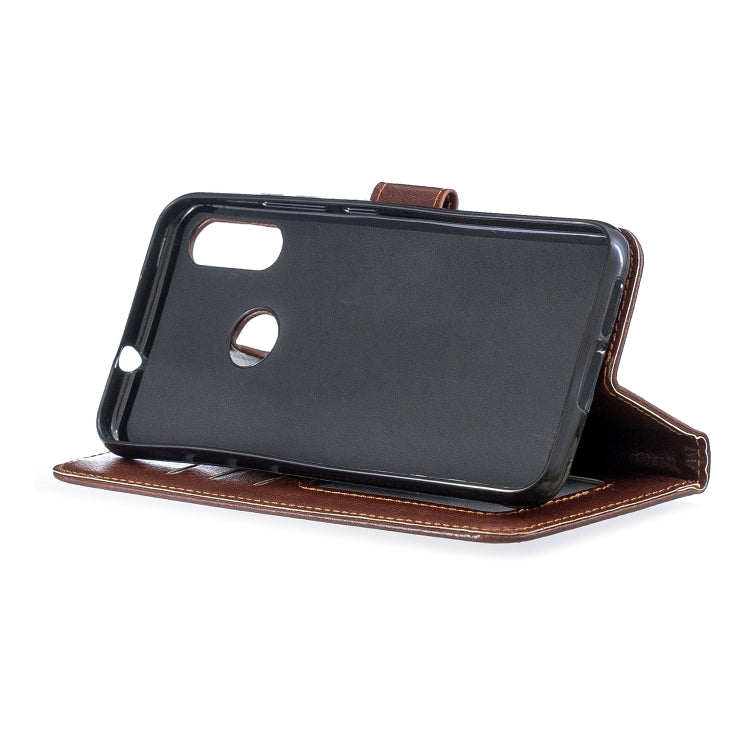 For Moto E6 Plus Crazy Horse Texture Horizontal Flip Leather Case with Holder & Card Slots & Wallet & Photo Frame