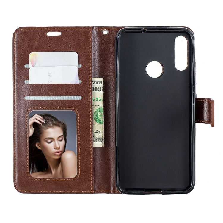 For Moto E6 Plus Crazy Horse Texture Horizontal Flip Leather Case with Holder & Card Slots & Wallet & Photo Frame