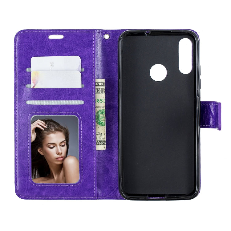 For Moto E6 Plus Crazy Horse Texture Horizontal Flip Leather Case with Holder & Card Slots & Wallet & Photo Frame