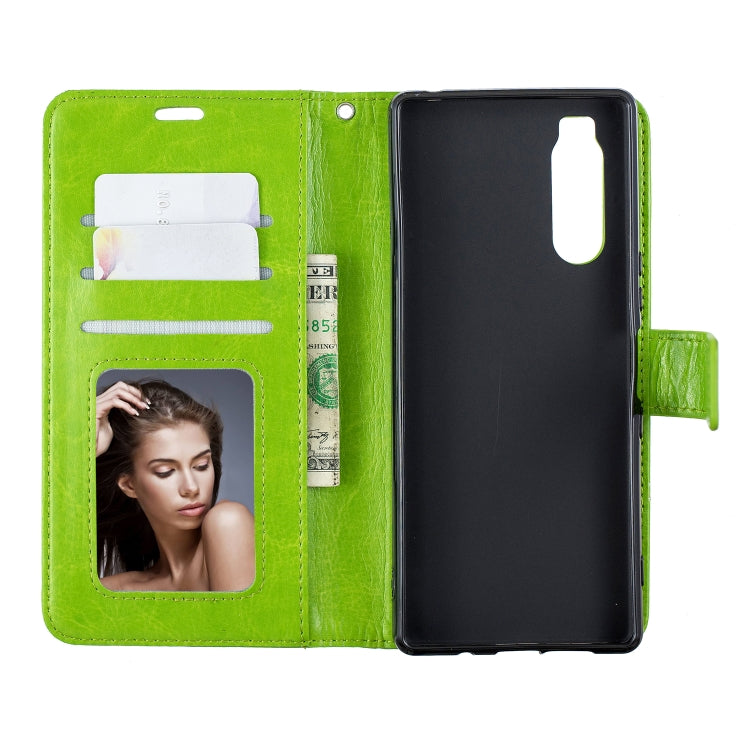 For Sony Xperia 5 Crazy Horse Texture Horizontal Flip Leather Case with Holder & Card Slots & Wallet & Photo Frame