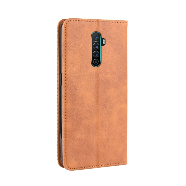 For Oppo Reno Ace Magnetic Buckle Retro Crazy Horse Texture Horizontal Flip Leather Case with Holder & Card Slots & Photo Frame