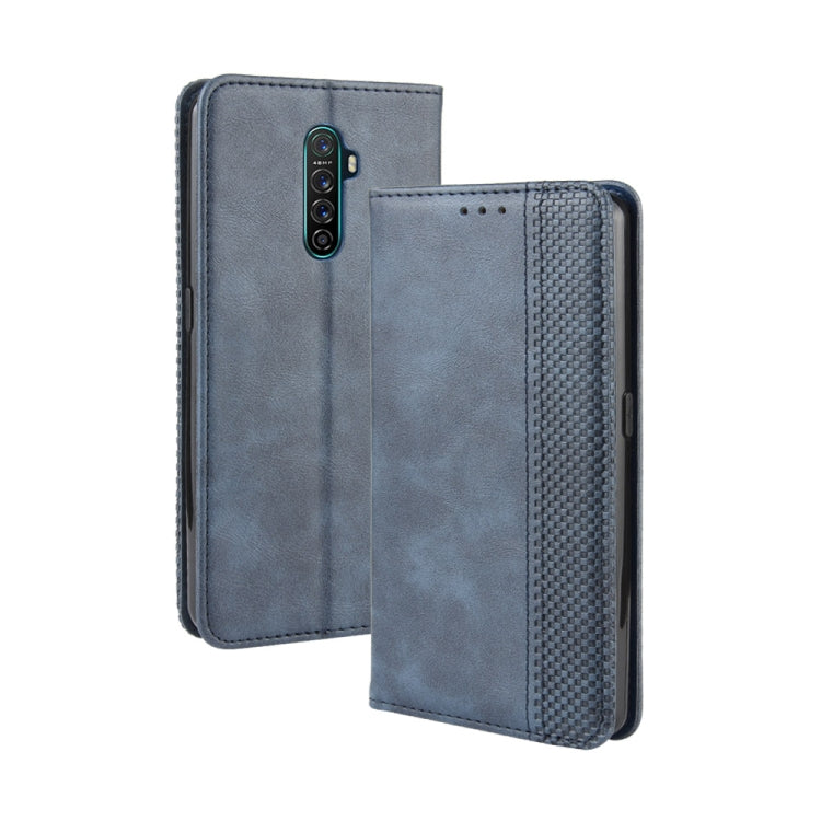 For Oppo Reno Ace Magnetic Buckle Retro Crazy Horse Texture Horizontal Flip Leather Case with Holder & Card Slots & Photo Frame