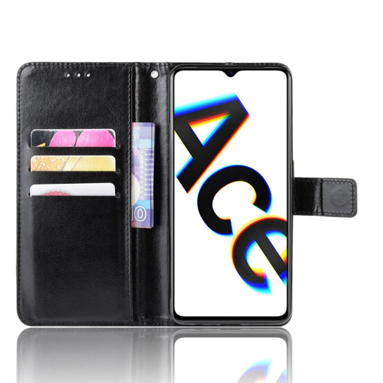 For Oppo Reno Ace Retro Crazy Horse Texture Horizontal Flip Leather Case with Holder & Card Slots & Photo Frame