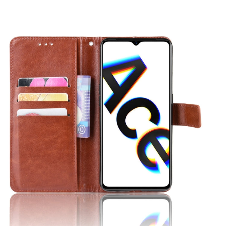 For Oppo Reno Ace Retro Crazy Horse Texture Horizontal Flip Leather Case with Holder & Card Slots & Photo Frame