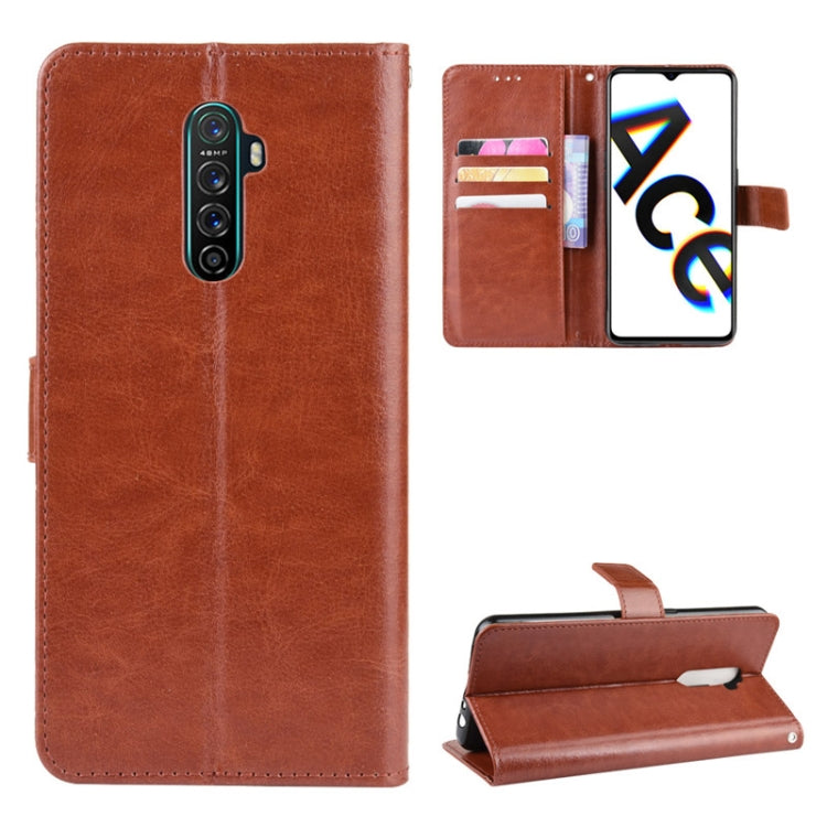 For Oppo Reno Ace Retro Crazy Horse Texture Horizontal Flip Leather Case with Holder & Card Slots & Photo Frame