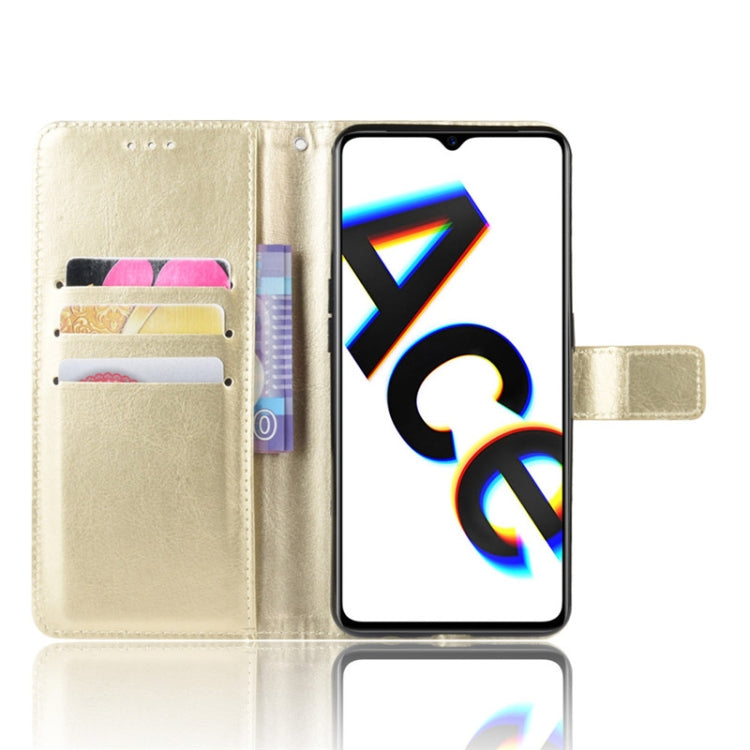 For Oppo Reno Ace Retro Crazy Horse Texture Horizontal Flip Leather Case with Holder & Card Slots & Photo Frame