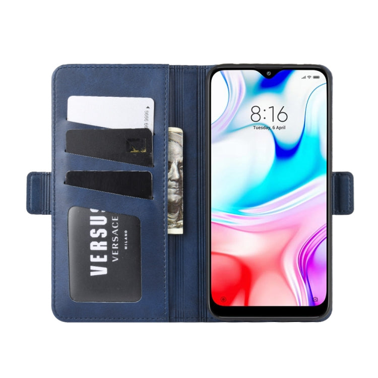 For Xiaomi Redmi 8 Double Buckle Crazy Horse Business Mobile Phone Holster with Card Wallet Bracket Function