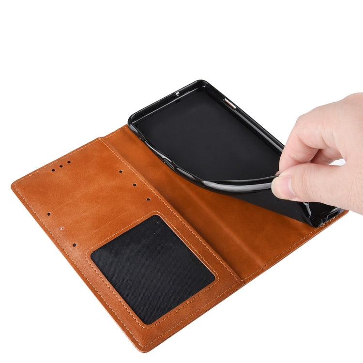 For Oppo Reno A Magnetic Buckle Retro Crazy Horse Texture Horizontal Flip Leather Case with Holder & Card Slots & Photo Frame