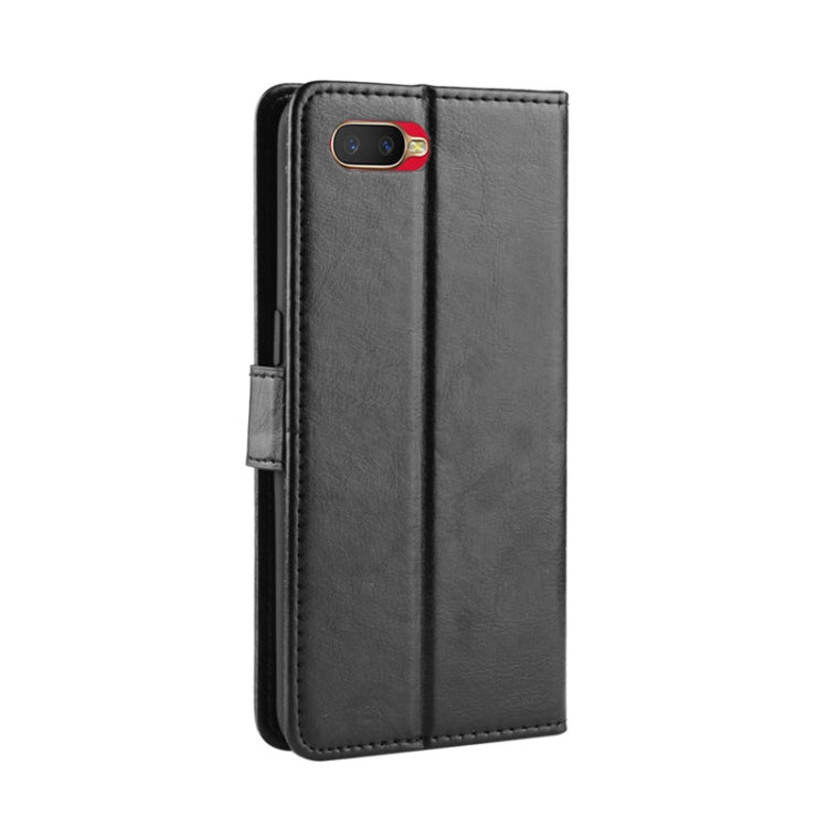 For Oppo Reno A Retro Crazy Horse Texture Horizontal Flip Leather Case with Holder & Card Slots & Photo Frame