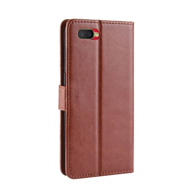 For Oppo Reno A Retro Crazy Horse Texture Horizontal Flip Leather Case with Holder & Card Slots & Photo Frame