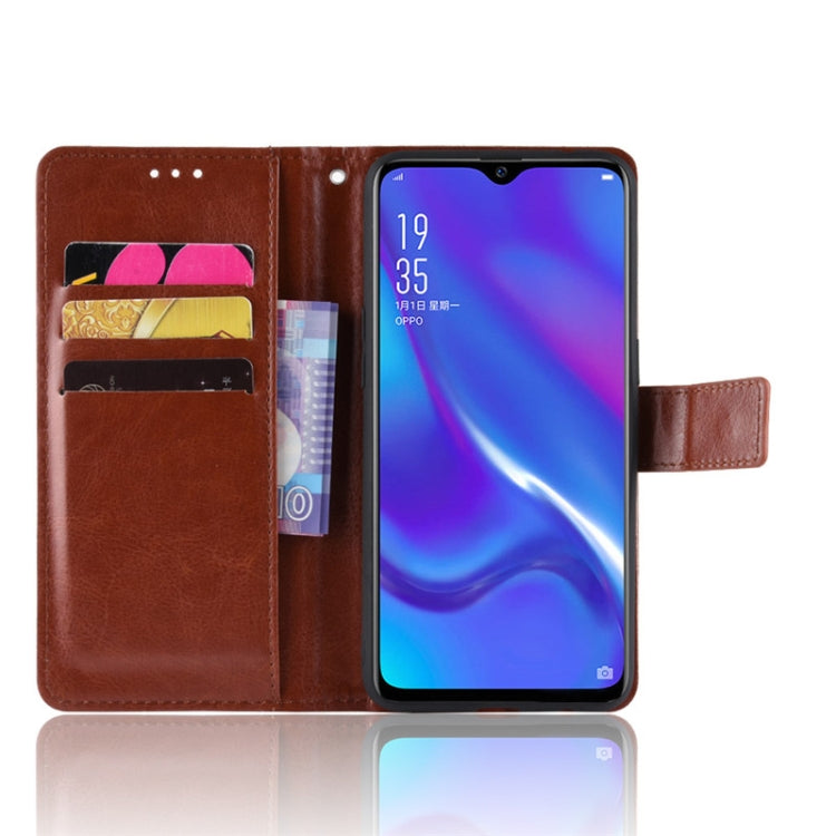 For Oppo Reno A Retro Crazy Horse Texture Horizontal Flip Leather Case with Holder & Card Slots & Photo Frame