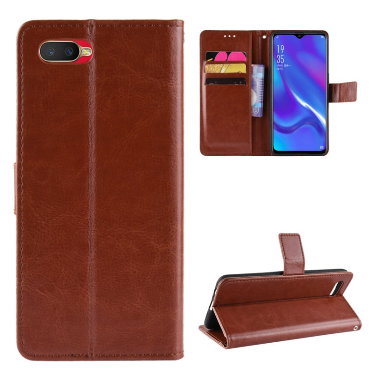 For Oppo Reno A Retro Crazy Horse Texture Horizontal Flip Leather Case with Holder & Card Slots & Photo Frame