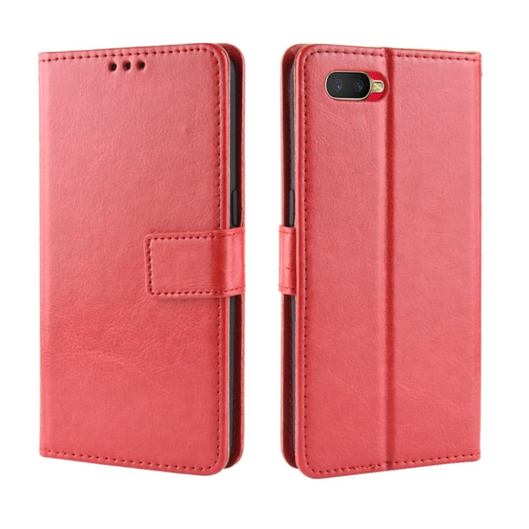 For Oppo Reno A Retro Crazy Horse Texture Horizontal Flip Leather Case with Holder & Card Slots & Photo Frame