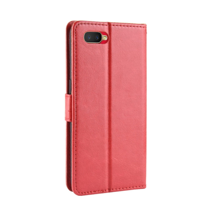 For Oppo Reno A Retro Crazy Horse Texture Horizontal Flip Leather Case with Holder & Card Slots & Photo Frame